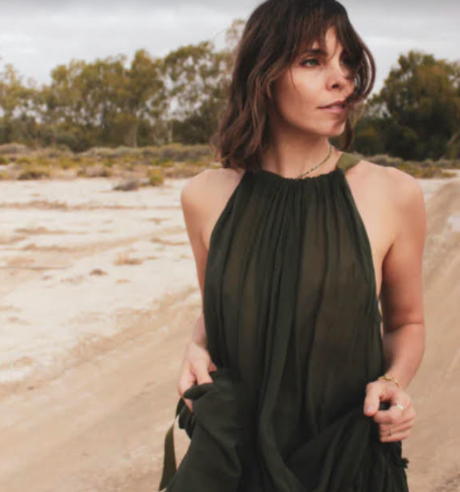 Amano by Lorena Laing Silk Swan Dress - Khaki